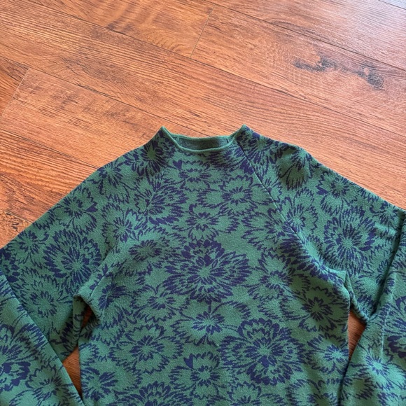 Maeve By Anthropologie The Beatriz Sweater Dress Womens Small Green Mock Neck - Picture 2 of 7